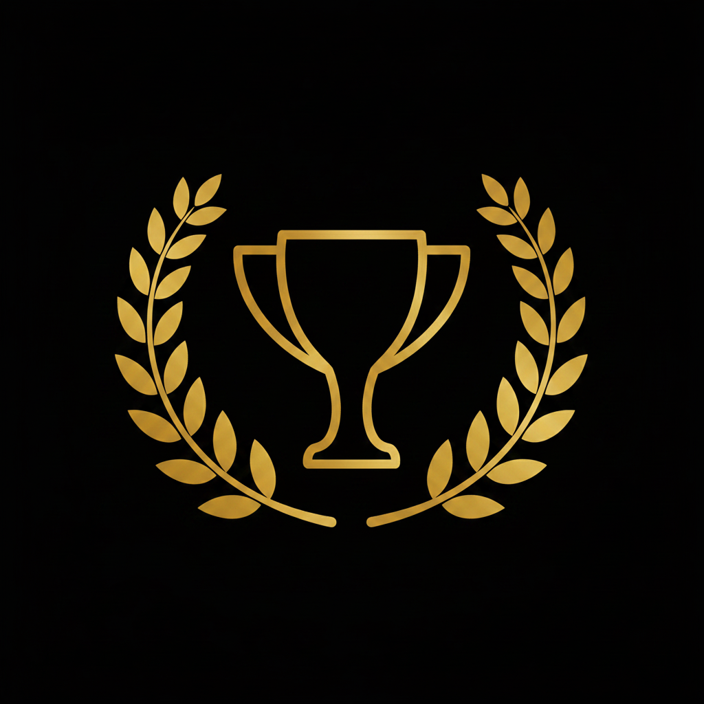 Trofeo dorado fondo negro puro